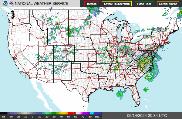 Weather radar map